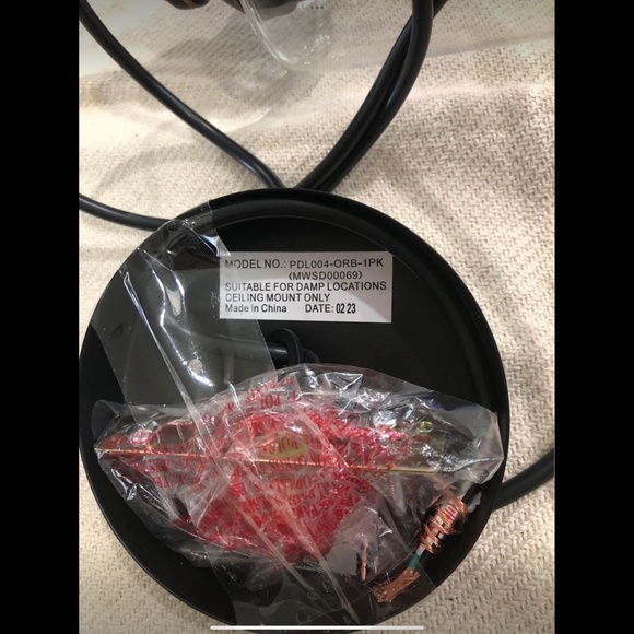 black pendant light, kitchen light, kitchen pendant light black with bronze new - Picture 7 of 9